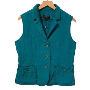 NWT TALBOTS QUILTED VEST TURQUOISE COLOR. Size Petite Medium.